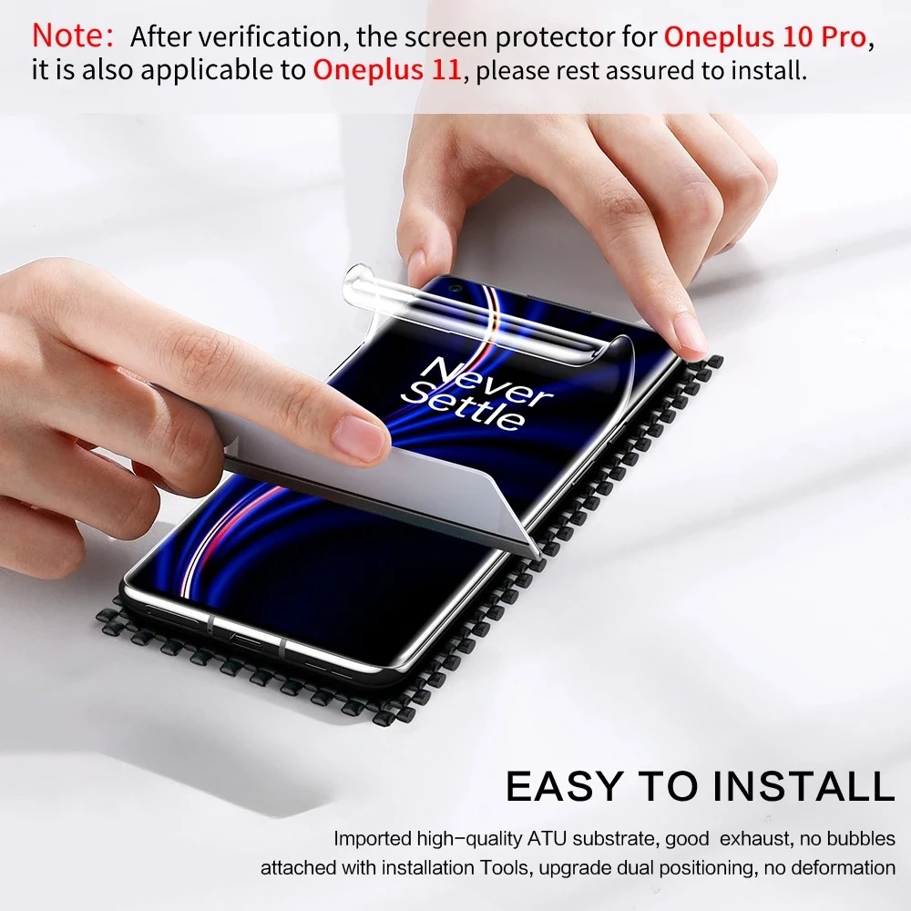 2 Stück Utra Clear Soft Hydrogel Film Protector für OnePlus 13 12 11 10 Pro 9 8 7T HD Displayschutzfolie Vollständige Abdeckung Kleber Film