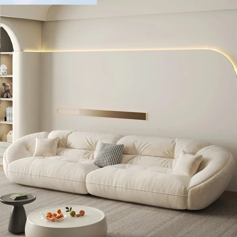 

Тканевый диван с кошачьими царапинами, простой бытовой диван из молочного флиса для гостиной, прямой ряд, парусный диван