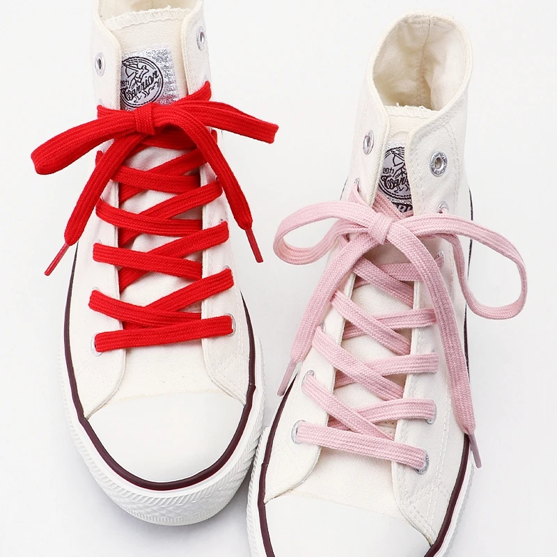 1 paio di lacci piatti classici in tinta unita lacci casual in cotone premium sneaker larghezza 0,8 cm lunghezza lacci 100/120/140/160 cm