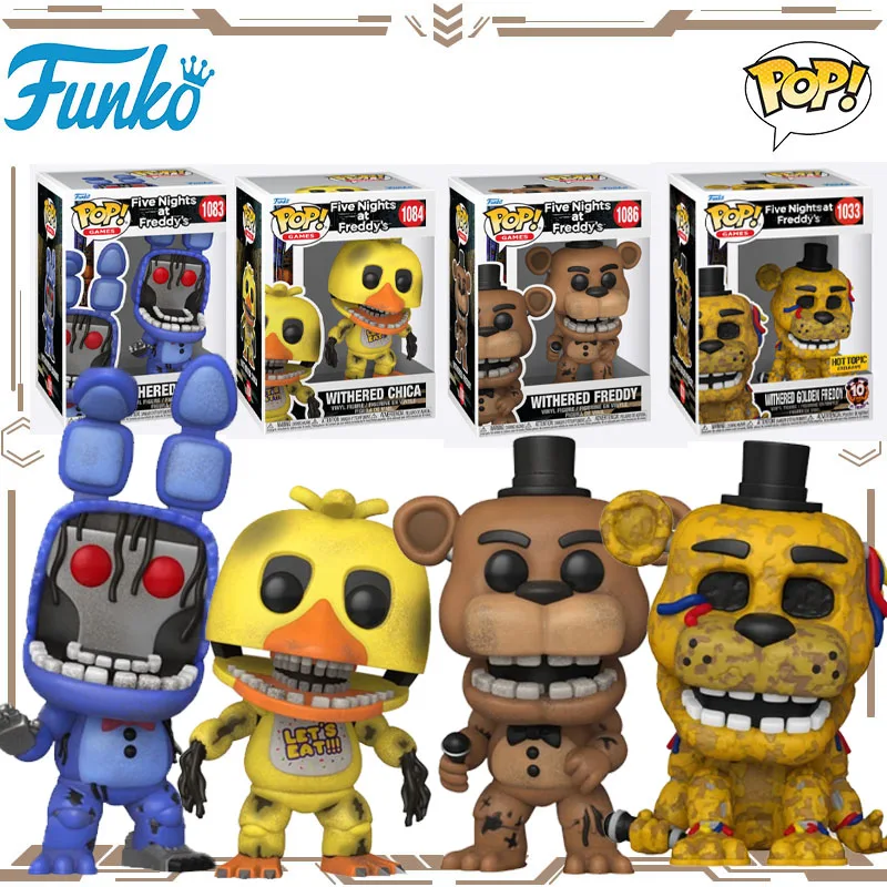 

FUNKO POP Original Five Nights At Freddi's Withered Bonnie Chica Freddy Golden Freddy Action Figure Toys for Boys Girls Gift