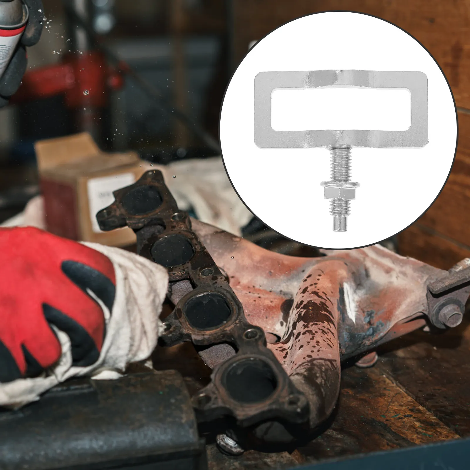 2Pcs Exhaust Manifold Repair Kit Truck Exhaust Stud Clamp Iron Clamp Fix Broken Rusted Studs Improve Performance Fuel Efficiency view 2