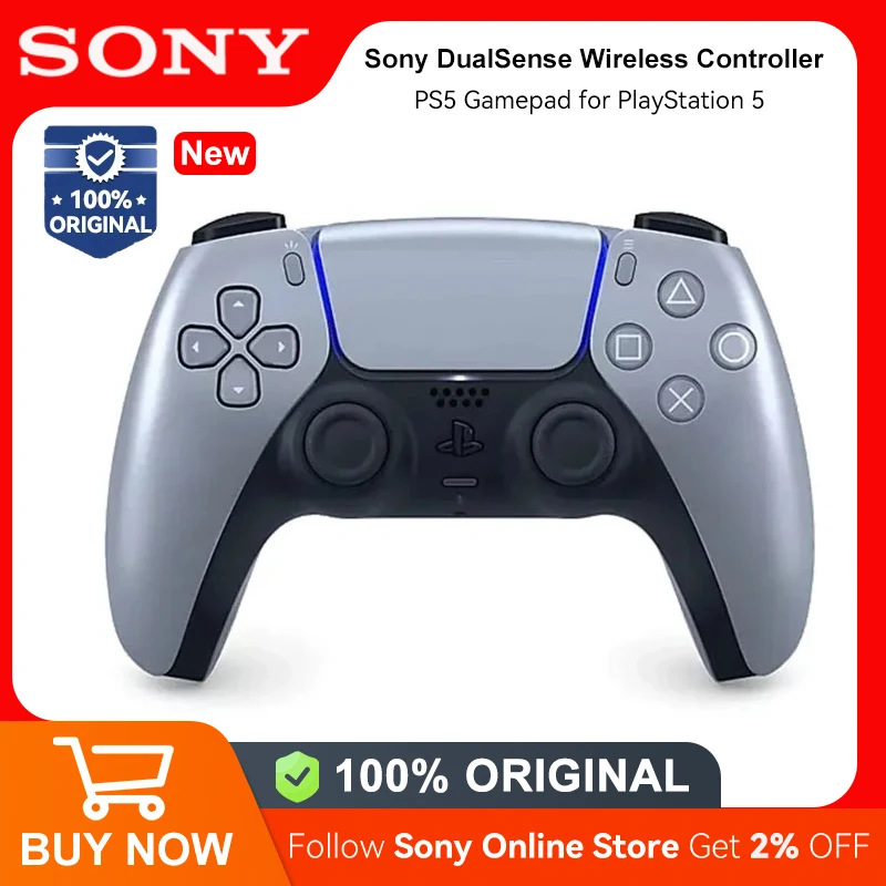 Sony Silver Control PS5 Original DualSense Wireless Controller PS5 Gamepad for PlayStation 5