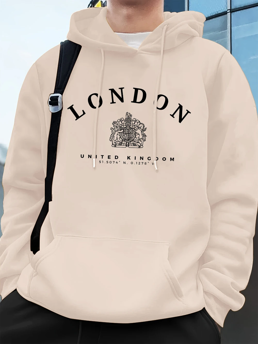 لندن المملكة المتحدة الملكي شارة الطباعة رجالي هوديس الخريف الصوف الدافئة بلوزات عادية المتضخم جيب البلوز الرياضة الذكور الملابس #1