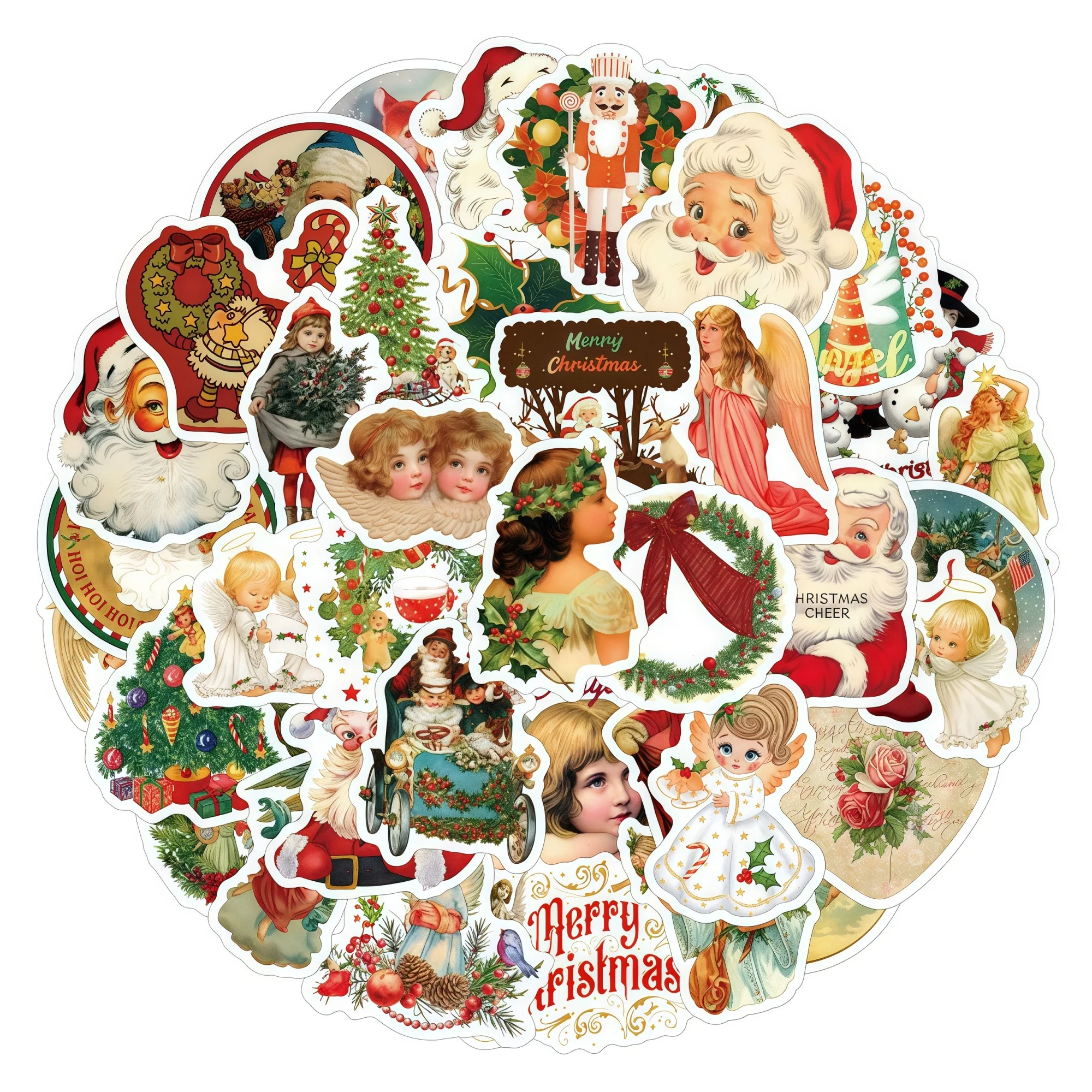 54 pcs/set Santa Claus decorative sticker for mobile phone computer skateboard bookmark graffiti party gift child sticker.