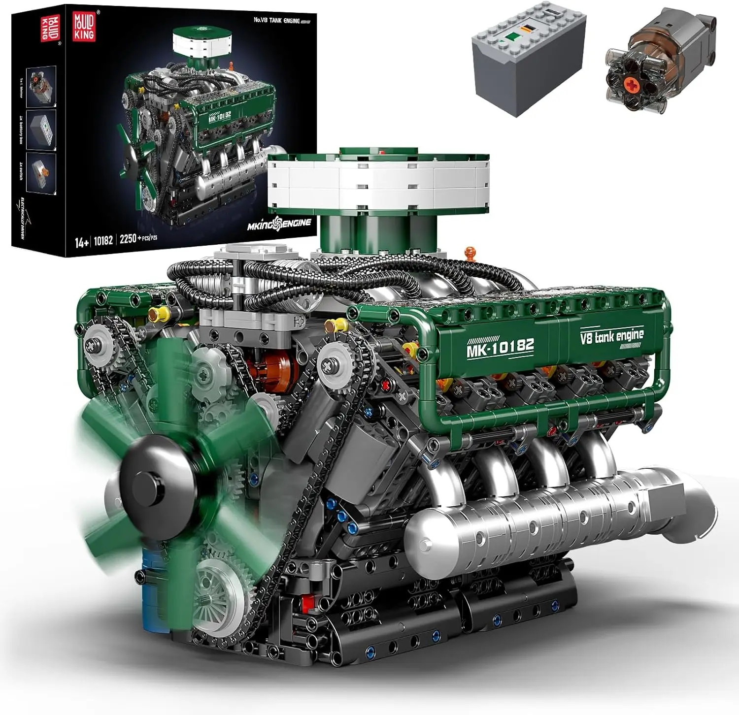 

10182 V8 Engine Model Kit That Runs - Build Your Own Mini Engine, DIY STEM Project for Kids/Teens, Engine Model Toy for Adults,