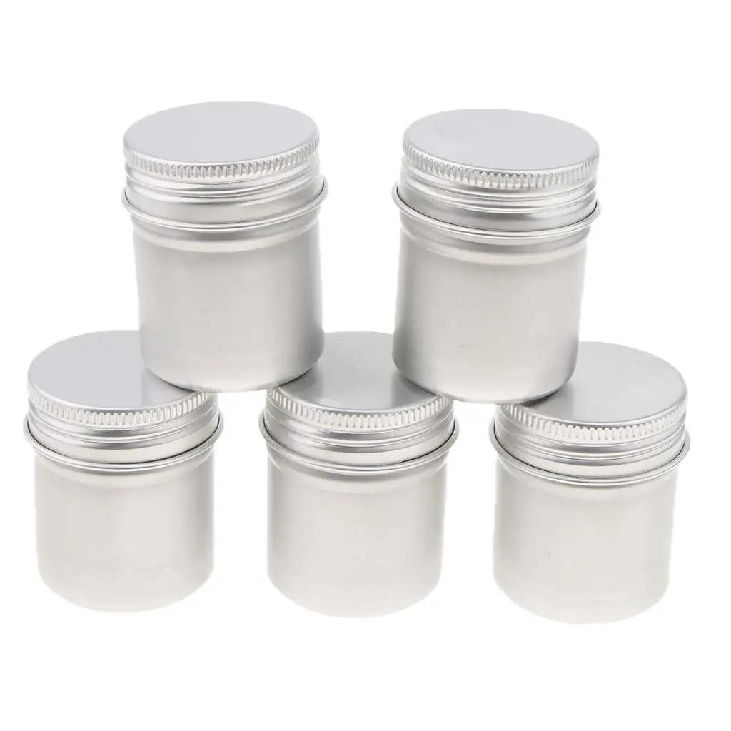 5 peças frasco vazio cosmético pote recipiente de bálsamo labial caixa de lata 50g