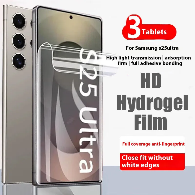 3PCS Front Clear Hydrogel Film für Samsung Galaxy S25 Ultra Volle Abdeckung TPU Screen Protector Film für Galaxy S25 plus Nicht Glas
