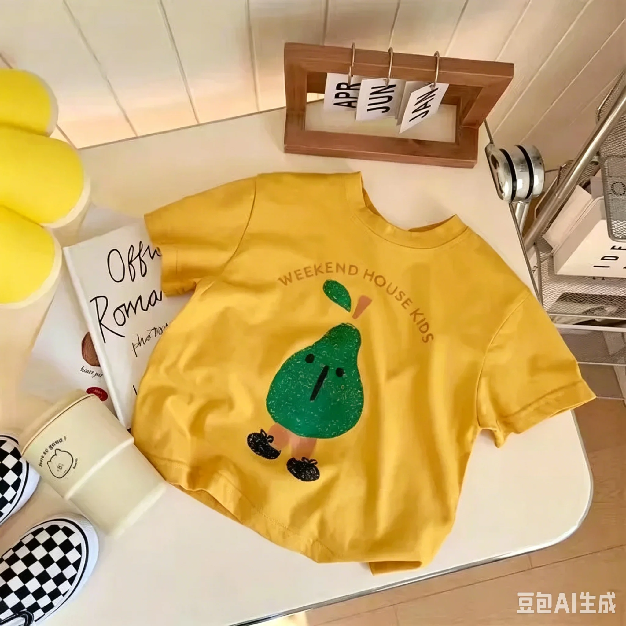 Latest children's fashionable pure cotton T-shirt - cute cartoon-style soft and comfortable boys' and girls' tops view 5
