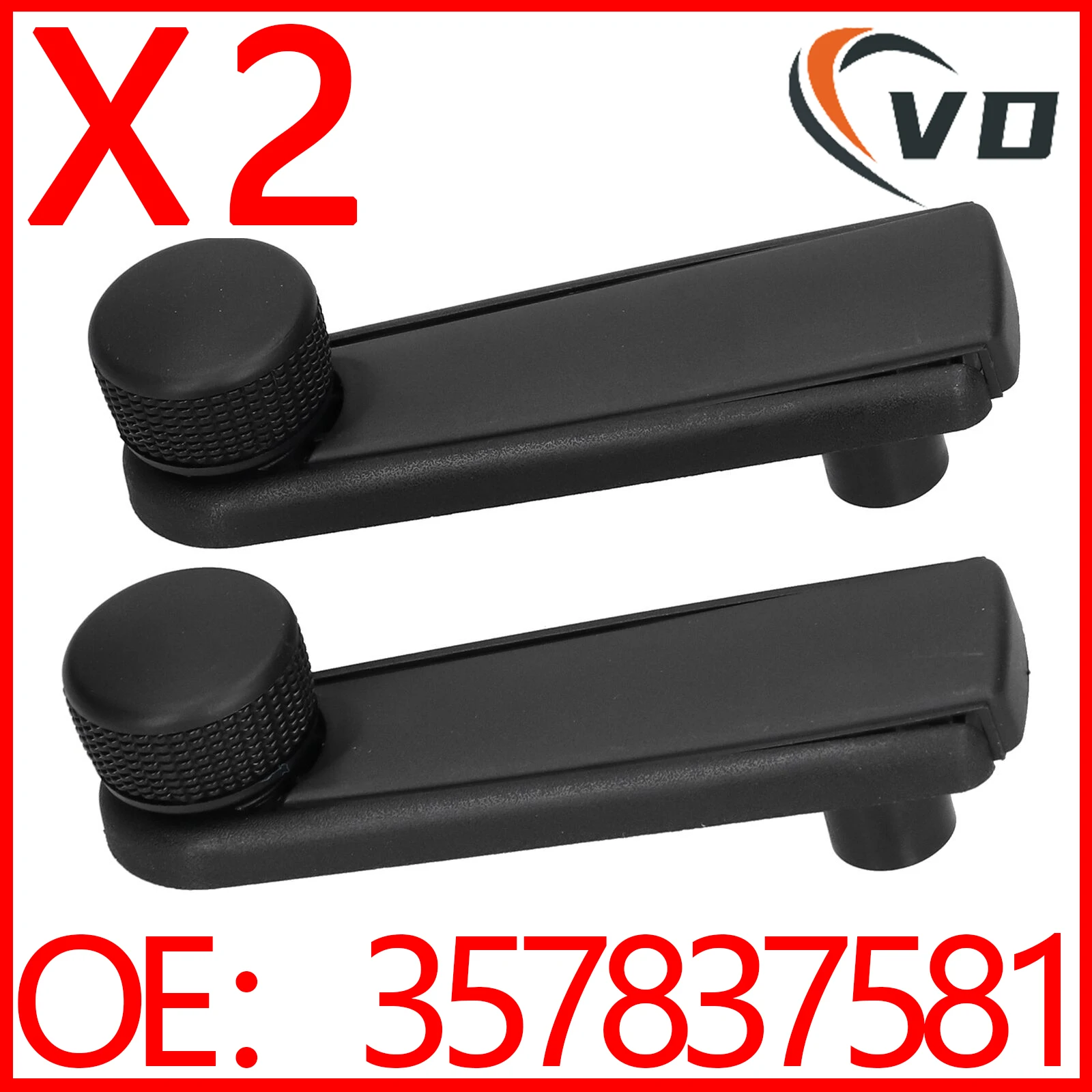 2Pcs Window Winder Handle 357837581 For VW Transporter T4 1990-1994 Passat 1982-1992 Carrado