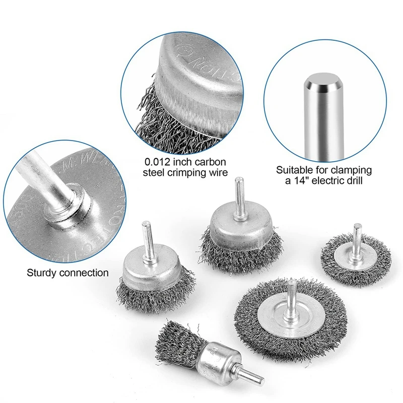 Wire Brush For Drill, Wire Wheel Brush Cup Set, Stripping And Drill Attachment