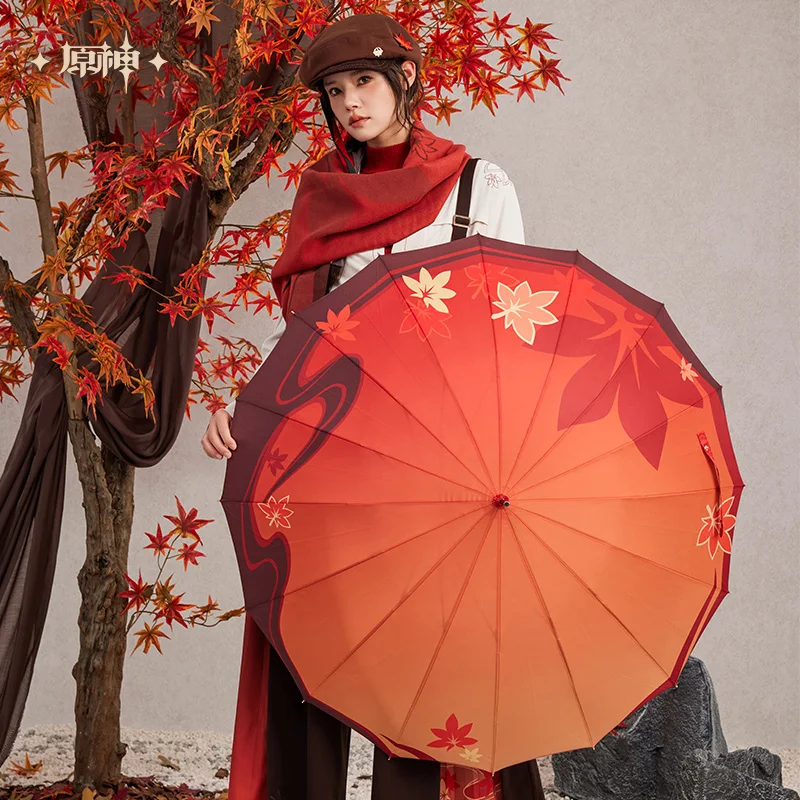 [Genuine] Kaedehara Kazuha Umbrella MiHoYo Official Genshin Impact Kazuha Theme Impression Long Umbrella Original Doujin Gifts