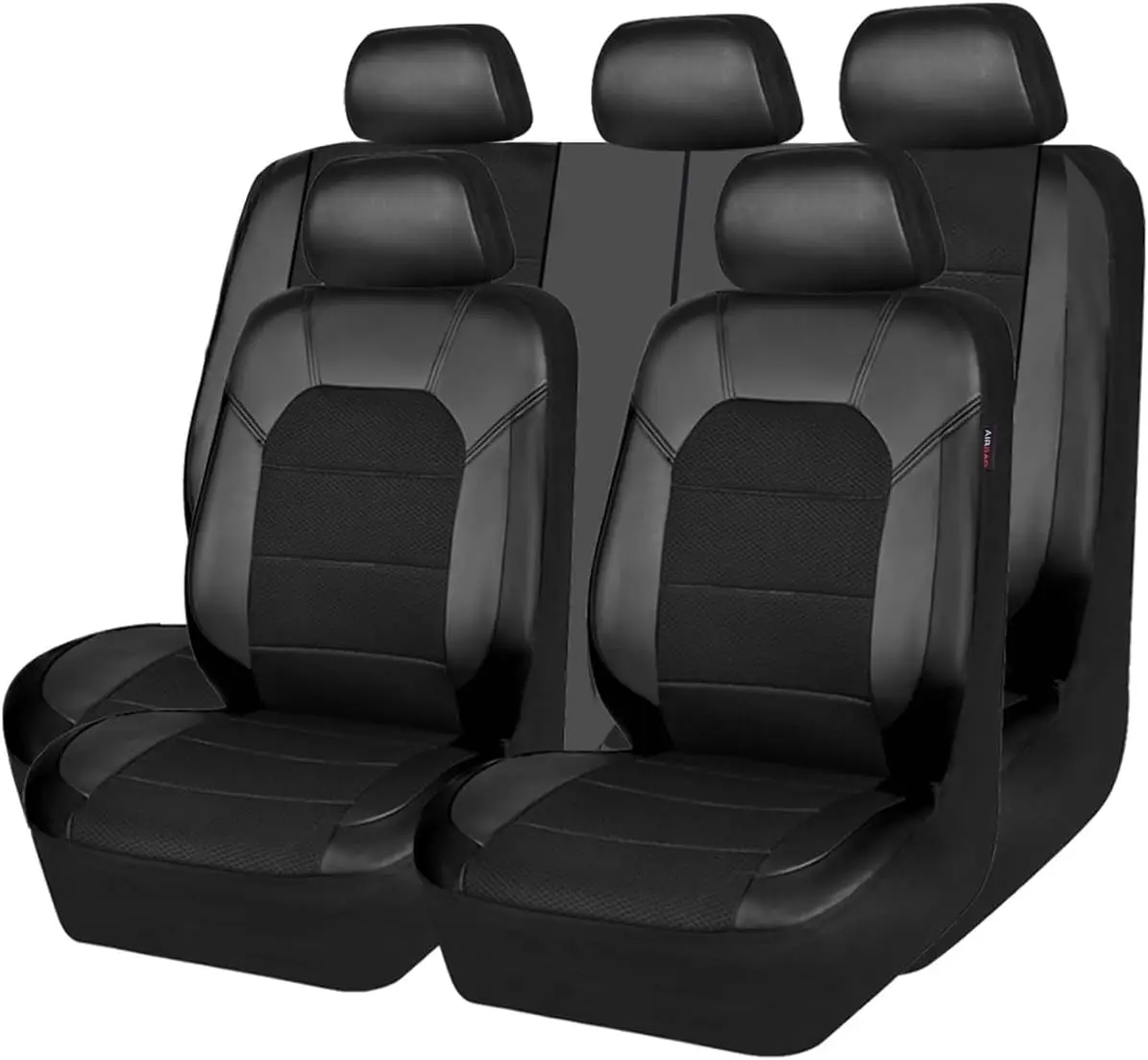 

Universal Leather & 3D Air Mesh Car Seat Covers, Full Set for Sedans, Trucks, SUVs with Airbag Compatibility