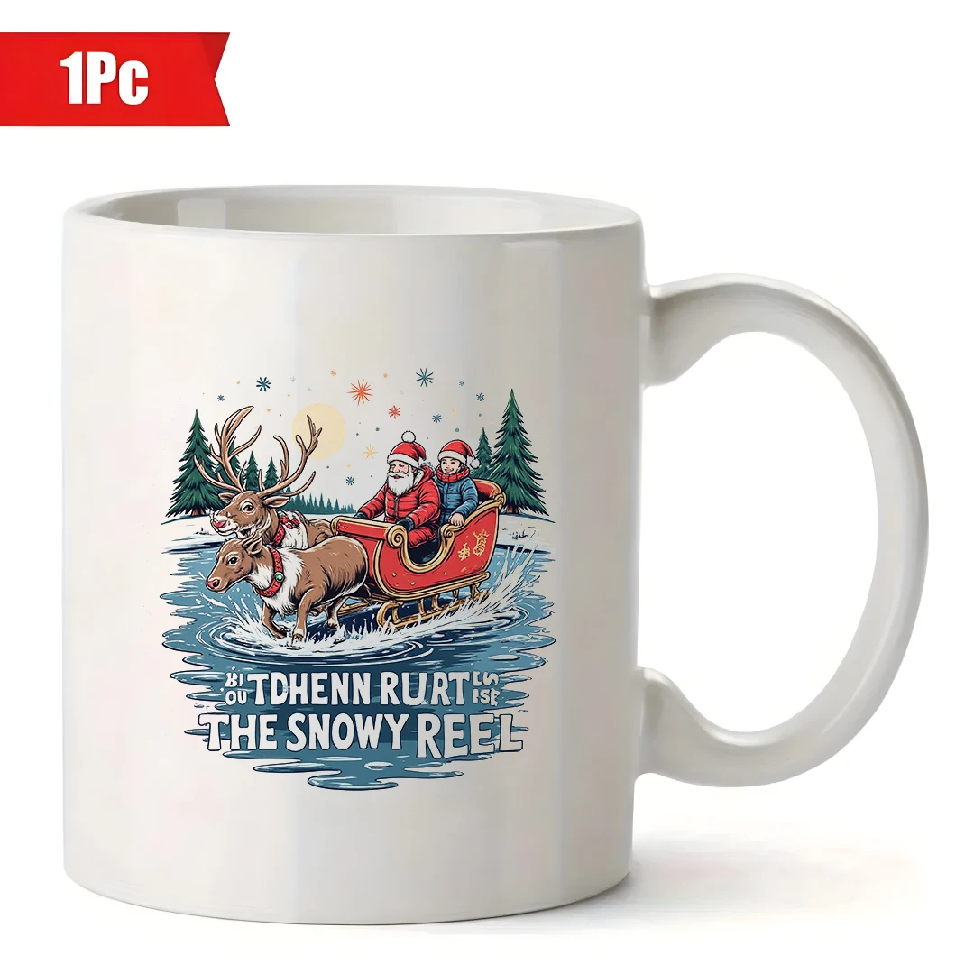 كوب سعة 11 أونصة + كوب كرتوني سانتا كلوز للأطفال للمنزل والمكتب كوب مهرجان هدايا عيد الميلاد