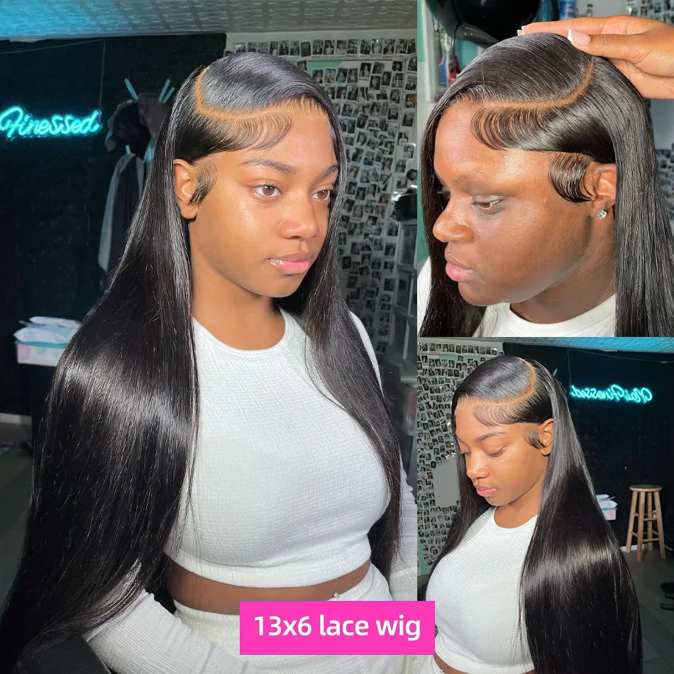 13x4 Straight Lace Front Wigs Human Hair 40 Inch Human Hair Wigs For Women Pre Plucked With Baby Hair 13x6 Hd Lace Frontal Wig