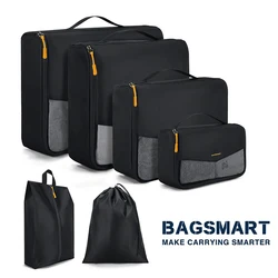 BAGSMART 6 Set Packing Cubes for Travel Suitcase Pouch Lightweight Clothes Tidy Organizer Bag Luggage Holiday Travel Accessories