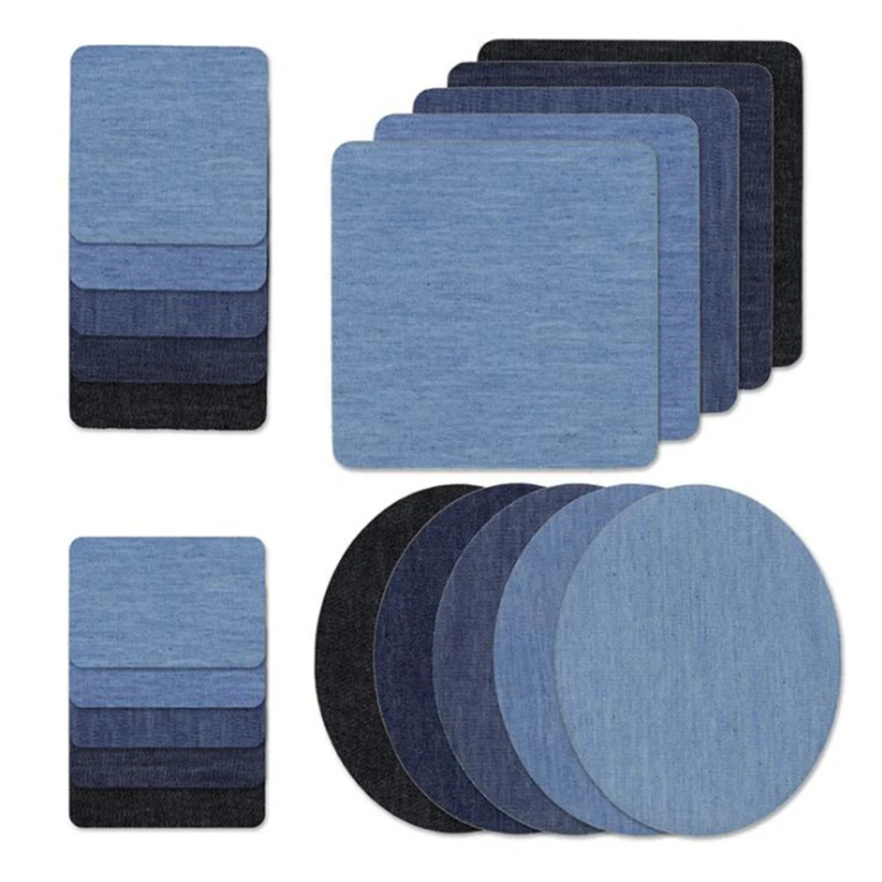 Iron On Denim Patches Set for Jeans – DIY Elbow Repair Pants Clothing Sewing Fabric Badges Apparel