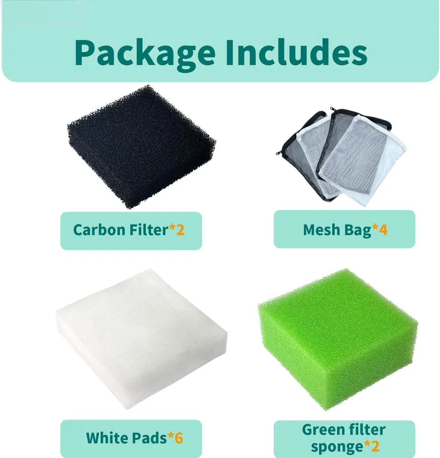 1Set Aquarium Filter for Juwel Compact/Bioflow3.0/ M (Fine,Coarse,Nitrate, Carbon,Polypad, coconut shell carbon, ceramic rings)