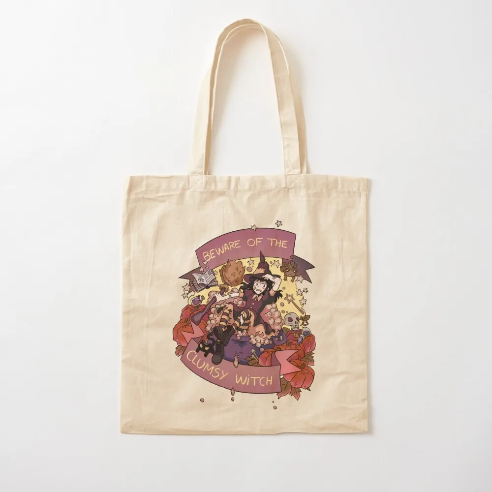 احذر من Clumsy Witch Tote Bag Shopper Eco حقيبة قماش حقيبة حقائب نسائية امرأة 2025