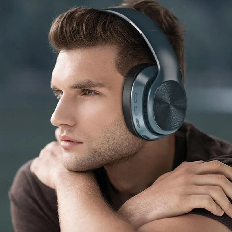 Nuovo auricolare auricolare bluetooth wireless 5.0 supporto pieghevole scheda TF/radio FM/auricolare stereo Bluetooth con microfono bassi profondi
