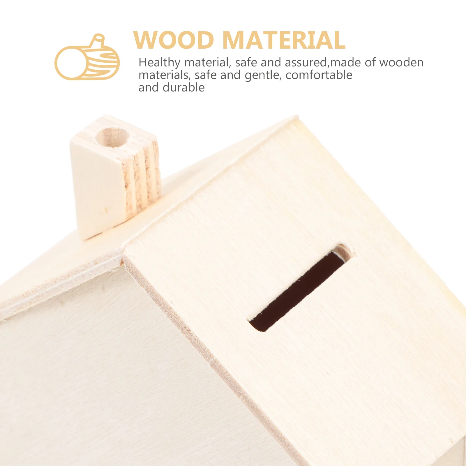 

3Pcs Wood DIY Piggy Bank Unfinished Blank House Style Kids Coin Bank Change Container Creative Saving Box Decoration