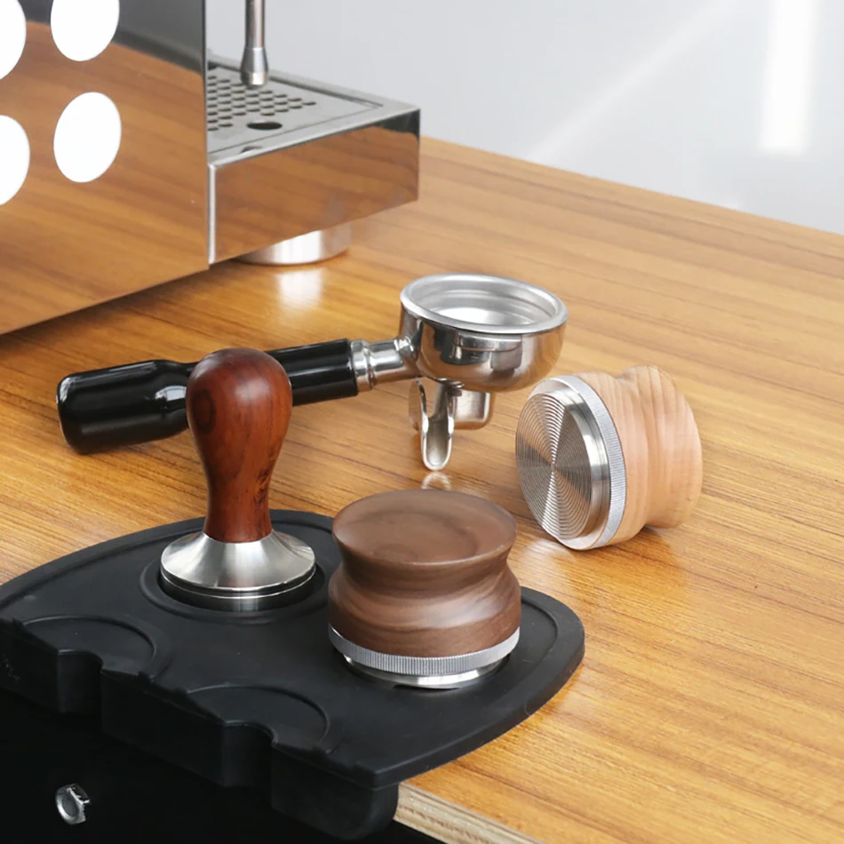 

51/53/58MM coffee cloth powder machine coffee compactor four corner slope mahogany coffee powder hammer tool accessories
