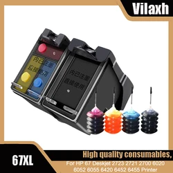 Vilaxh for hp 67xl refillable ink cartridge Replacement For HP 67 Deskjet 2723 2721 2700 6020 6052 6055 6420 6452 6455 Printer