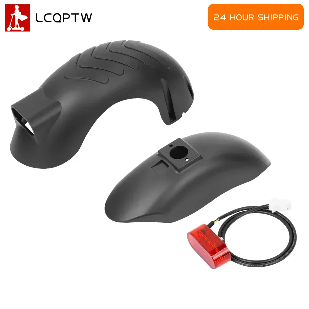 Front Rear Fender Mudguard Set with Taillight for SmartGyro Speedway Rockway Dual Crossover Electric Scooter Replacement Parts
