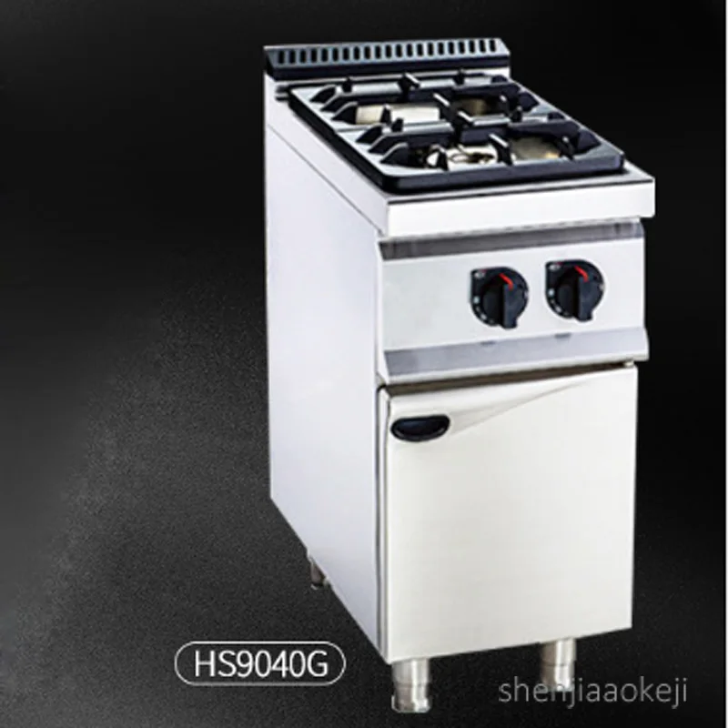 

HS9040-G Vertical Stainless Steel Gas Stove Commercial Double-head Furnace Firepower Adjustable Cooking Stove Kitchen Tools 11kw