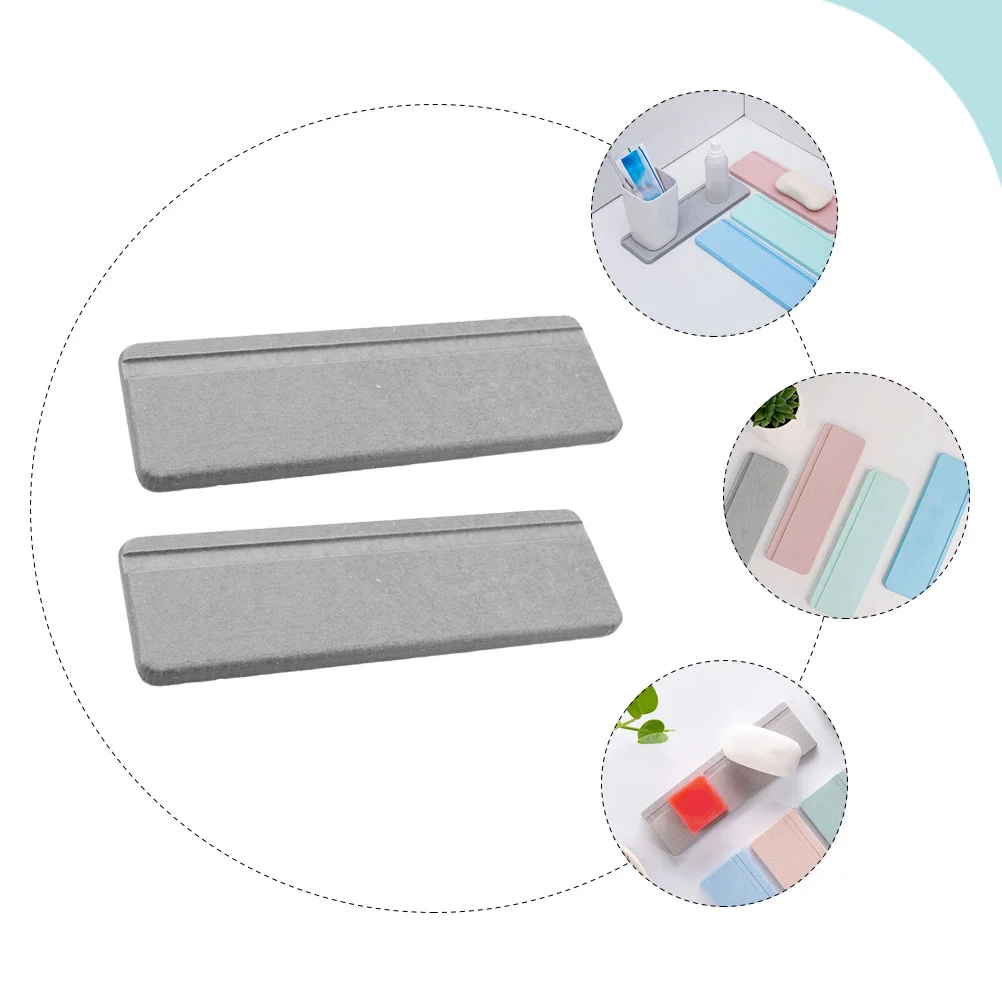 2 Pcs Soap Sponge Holder Tub Accessories Bathtub Bathroom Drying Stone Kitchen Counter Mat Absorbent Pad Diatom