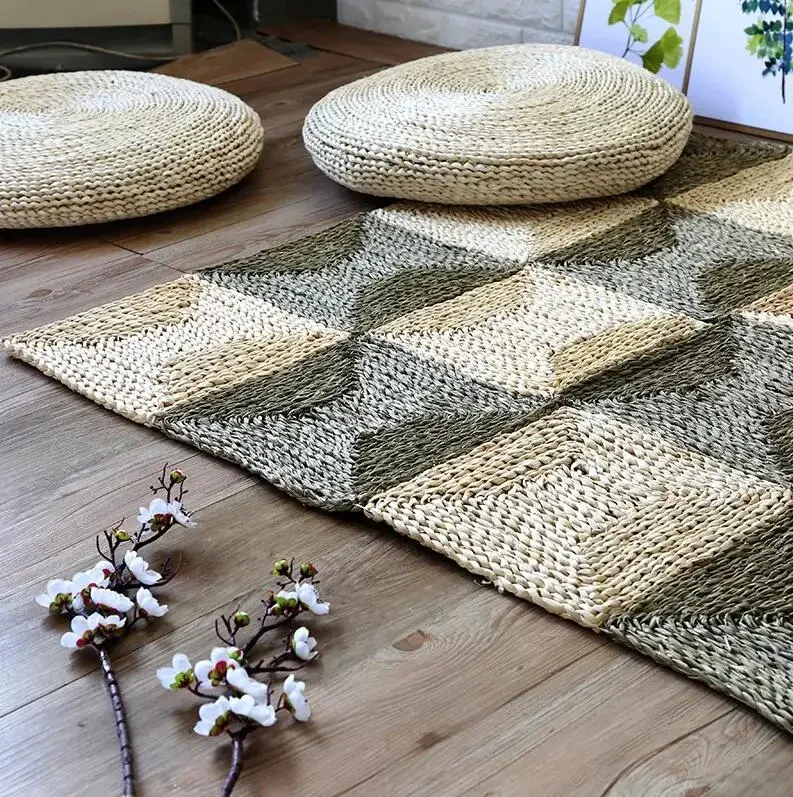 

Бытовой нескользящий ковер, коврик из натуральной соломы, игровой коврик для родителей и детей, домашний коврик для гостиной, креативный коврик для спальни