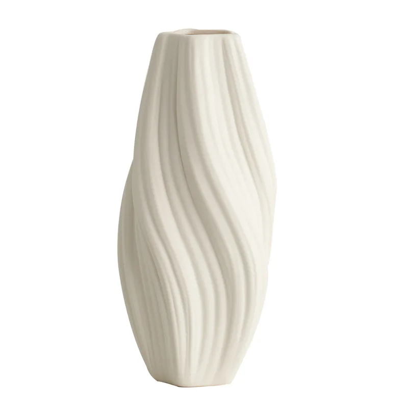 

Nordic creative white ceramic decoration dried vase living room arrangement desktop ornament study