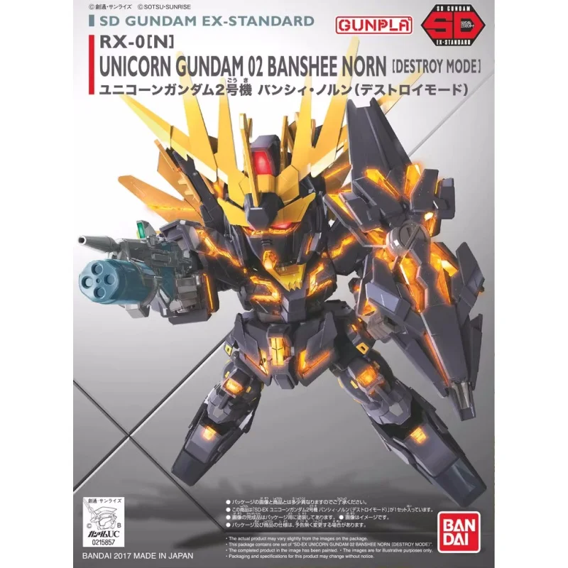 BANDAI Anime SD BB RX-0[N] UNICORN GUNDAM 02 BANSHEE NORN Gundam Model Kit Collectible Assembly Plastic Action Toys Figures Gift