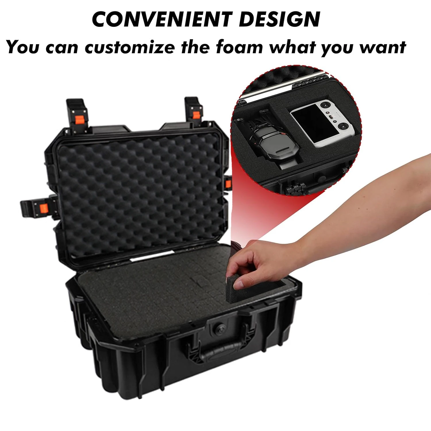 Pre Cut Foam Hard Case Waterproof Shockproof Camera Photography Gun Hard Case Tool Box For Camera Equipment Tools Storage view 5