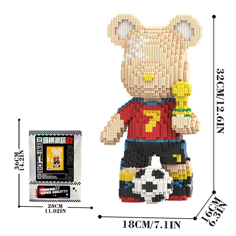 Creative Trendy 3D kawaii Bear Building Block Stress Relieving Puzzle Brick Toys For Children Adult Kids Home Ornament - view 4