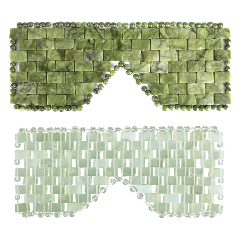 Mascarilla de ojos de Jade, mascarilla refrescante Facial para aliviar la hinchazón, cubierta de ojos de piedra de Jade, alivia las arrugas, antienvejecimiento para terapia fría y caliente