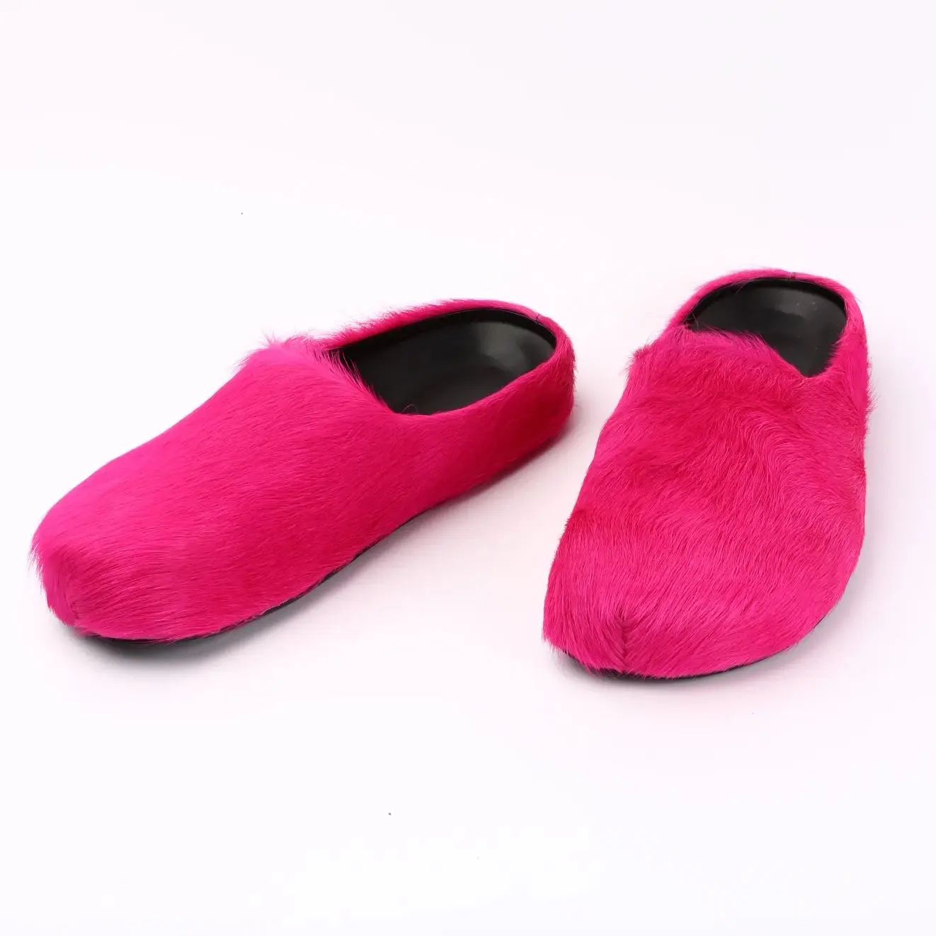 Fashion Design Men Mules pantofole italia new mocassini crine di cavallo Flat Furry slides donna vera pelle Casual Slipper outdoor