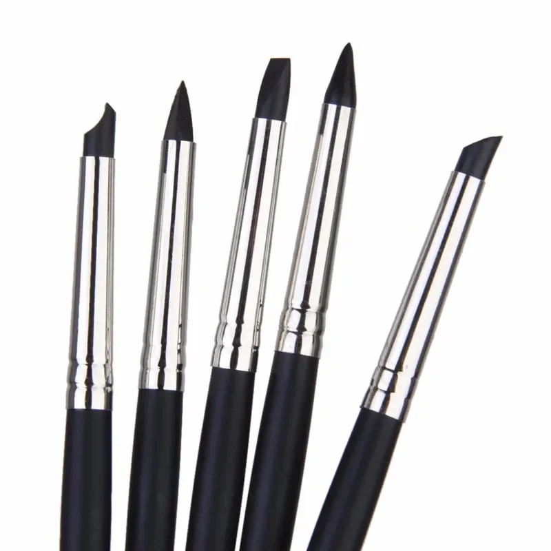 5pcs Polymer Clay Tools Nail Art Pottery Clay Tools Clay Pottery Sculpting Pencil Crafting Engraving Silicone Pen sculpture Tool