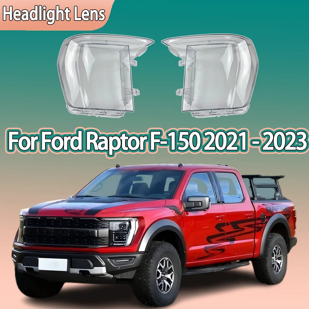 

Car Front Headlight cover For Ford Raptor F150 2021 2022 2023 Headlight Shell Transparent Lampshade Cover Headlamp Plexiglass