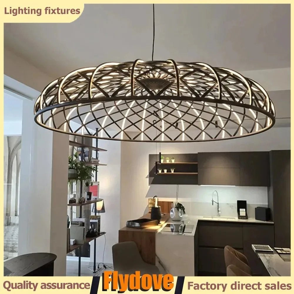

Weaving Rope Mesh LED Pendant Light Art Living Room Dining Room Bedroom Hotel Homestay Interior Decoration Ceiling Pendant Light