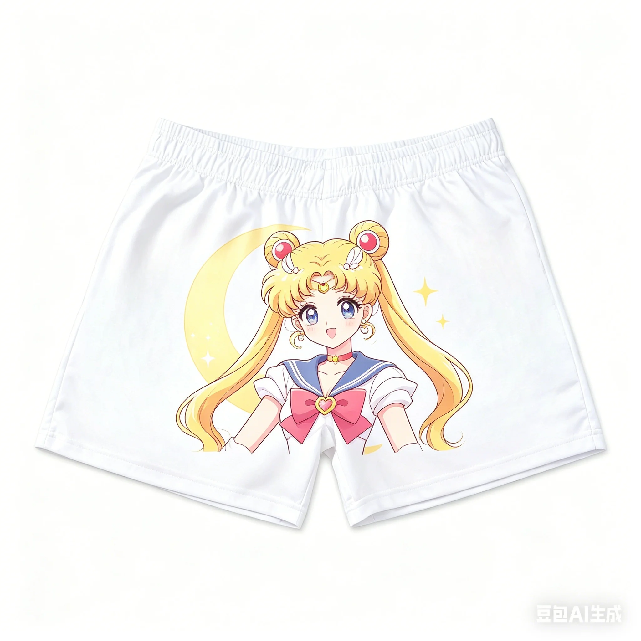 2026 Summer Pretty Girl Warrior Moon Hare Moon Printed 3D Printed Casual Shorts, Cute Anime Unisex Home Sports Pants