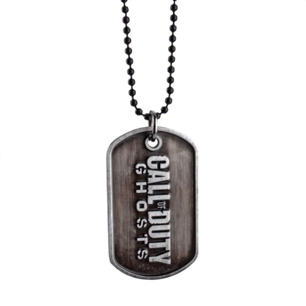 Game Call COD Military Ghosts Dog Tag Charm Pendant Necklace Keyring Duty Metal Keychain For Men Jewelry Gifts