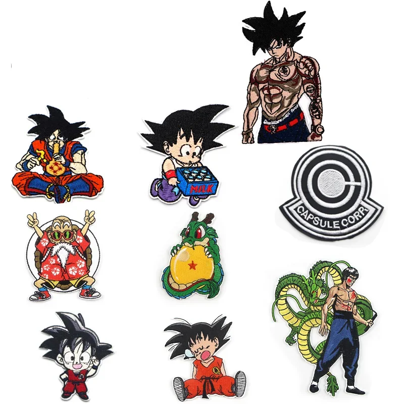 Parche Dragon Ball Z, parches bordados para planchar para ropa, parches termoadhesivos para ropa, parche Hippie para pegatinas de ropa