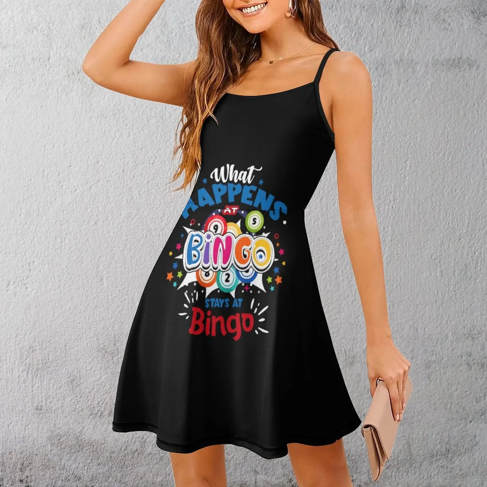 

Женское платье на бретельках Bingo Night Fun, милое экзотическое женское платье, платье на подтяжках для отпуска, Geeky