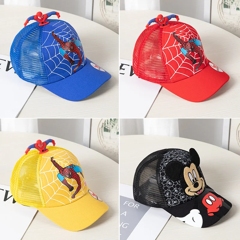 Disney Anime Cute Spiderman Kids Hats For Boys Girls Summer Autumn Baby Baseball Cap Children\'s Hip Hop Sun Hat Child Visor Caps