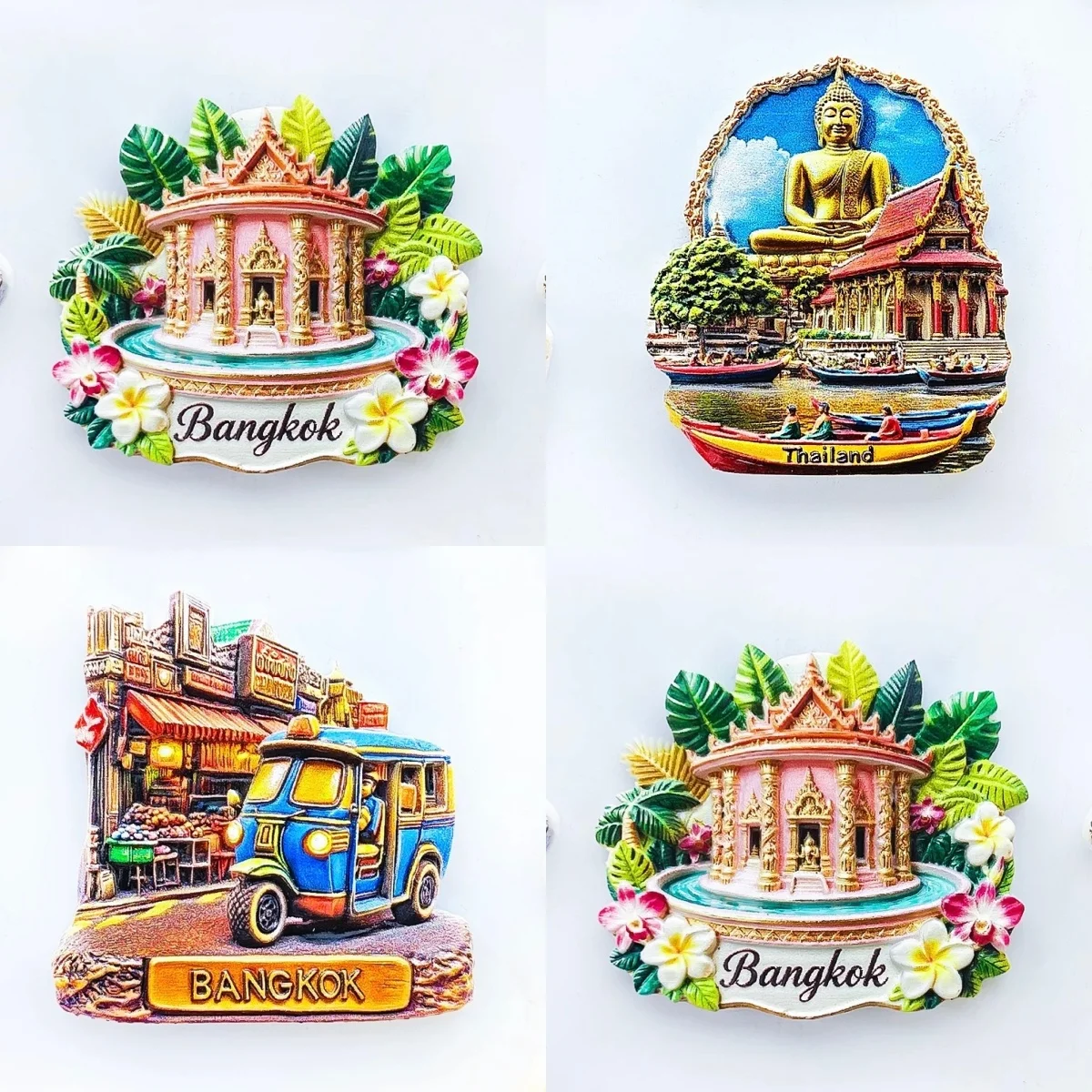 Imán de nevera de recuerdo de viaje de Tailandia, imán de nevera 3D, imán decorativo para nevera, imán de nevera hecho a mano