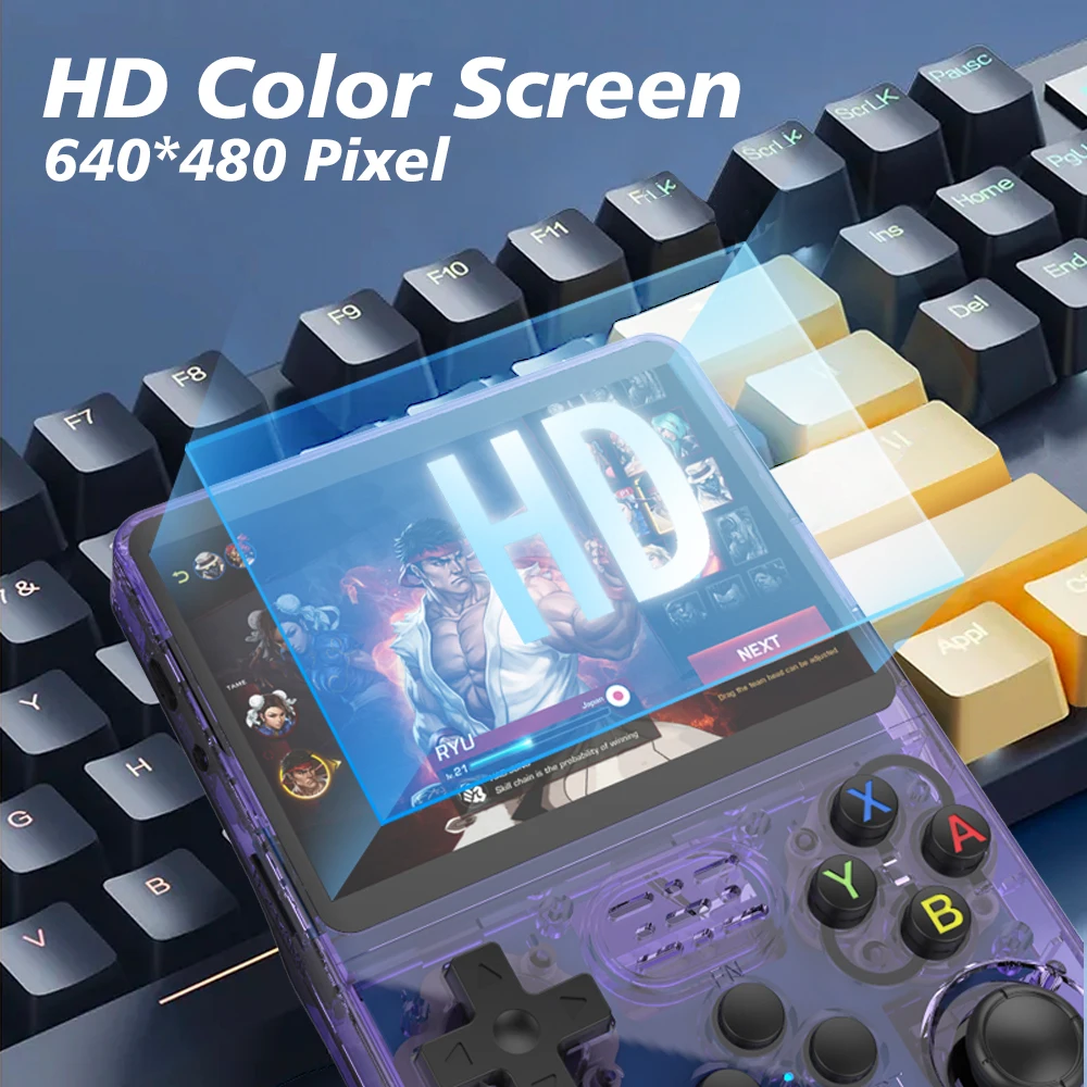 128GB R36S ريترو وحدة تحكم ألعاب فيديو محمولة 3.5 بوصة IPS شاشة لاعب طفل المحمولة جيب مشغل فيديو ألعاب نظام Arkos