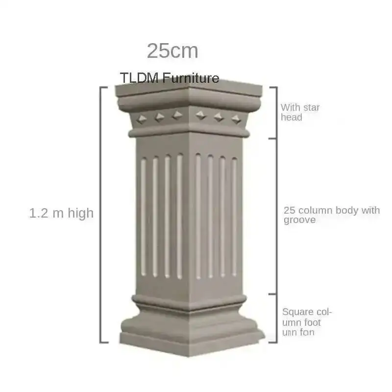 European Decorative Roman Column Mold Villa Gate Cement Square Column Mation Embossed Flower Wall Decoration Square Column Model