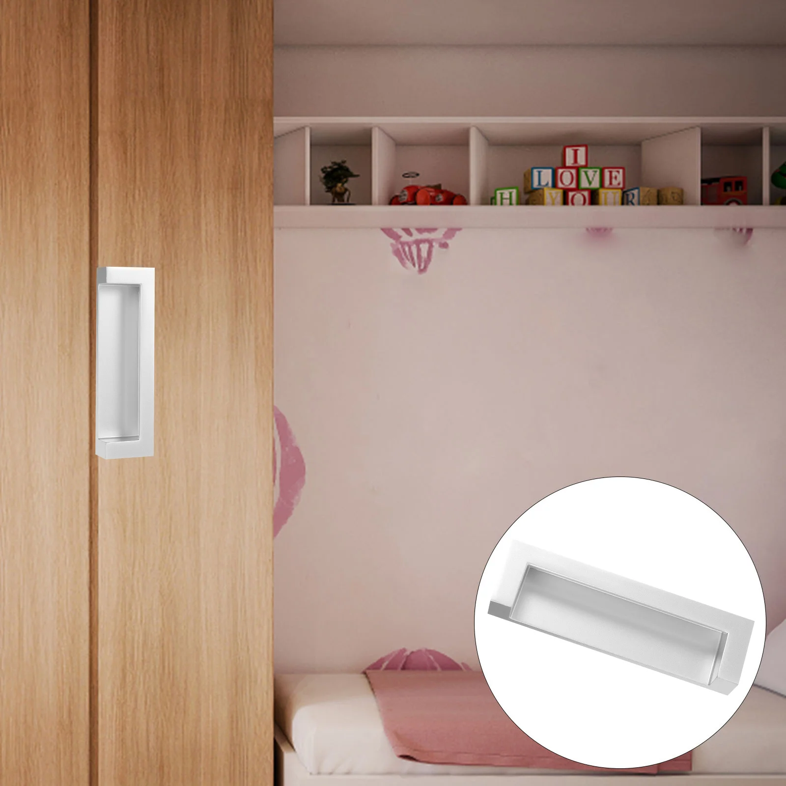 Embedded Handle Cabinet Grip Recessed Door Handles Hidden Pulls for Furniture Concealed Vanity Desk