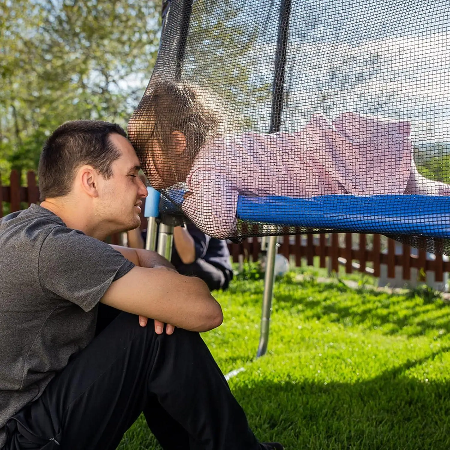 6/8/10FT Trampoline Replacement Safety Net Weather-Resistant Protection Net with Double-Headed Zipper for Kid Outdoor Sports