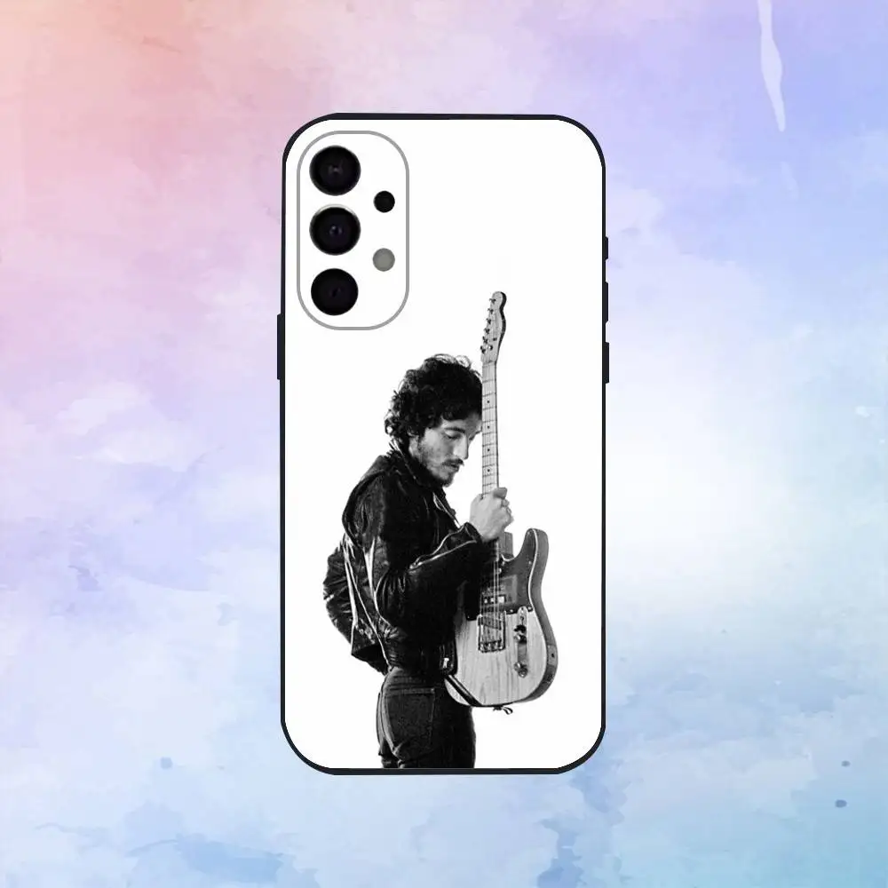 حافظة هاتف بروس سبرينغستين لهاتف سامسونج S25، S24، S21، S22، S23، S30، Ultra، S20، Plus، Fe، Lite، Note، 10,9,5G غطاء أسود